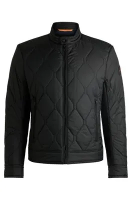Chaqueta biker repelente al agua con motivo en guateado