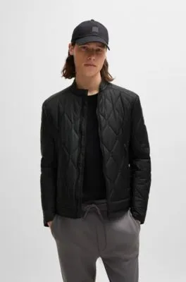 Chaqueta biker repelente al agua con motivo en guateado