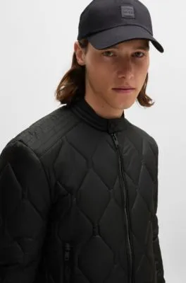 Chaqueta biker repelente al agua con motivo en guateado