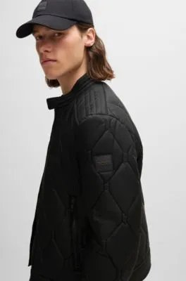 Chaqueta biker repelente al agua con motivo en guateado