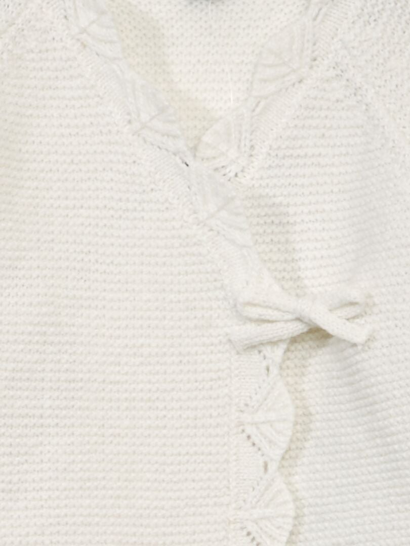 CHAQUETA CRUZADA DE PUNTO BOBO  BLANCO