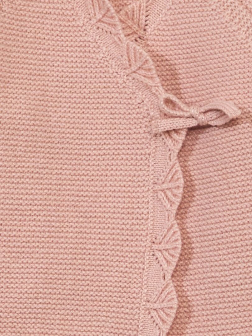 CHAQUETA CRUZADA DE PUNTO BOBO  ROSA
