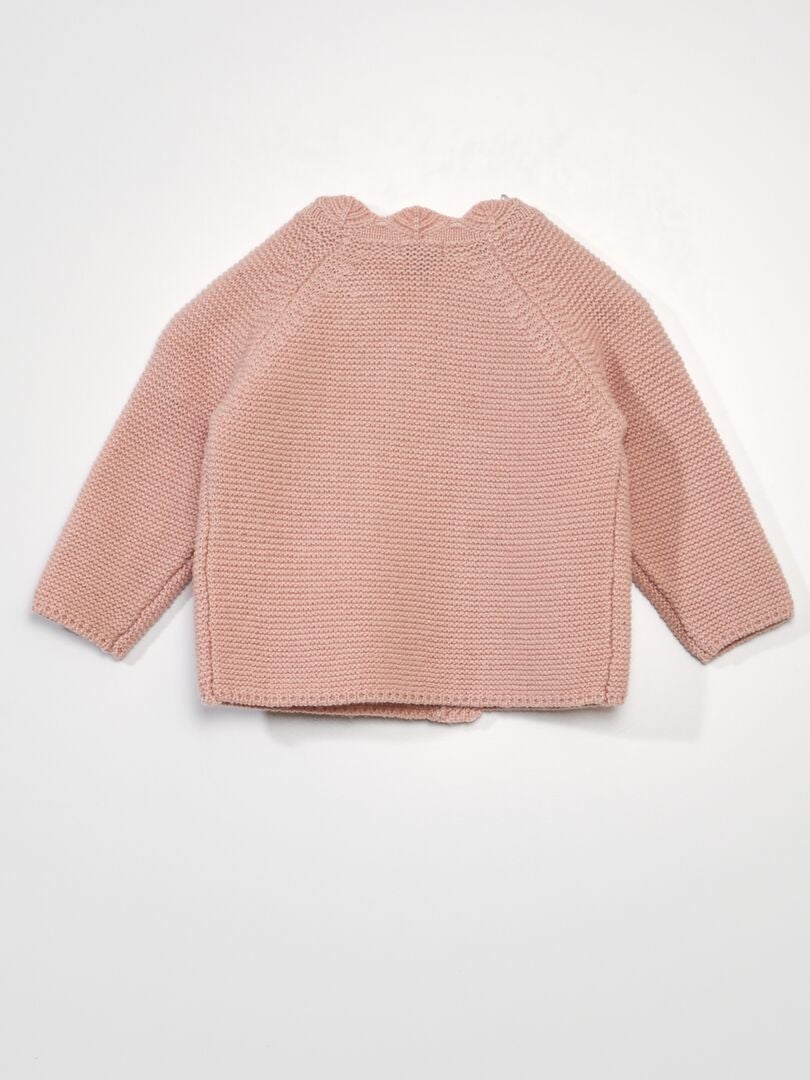 CHAQUETA CRUZADA DE PUNTO BOBO  ROSA