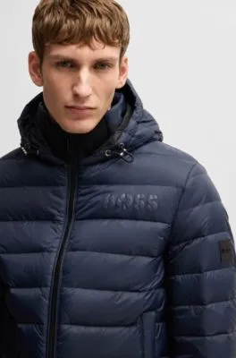 Chaqueta de plumón repelente al agua con logo tonal