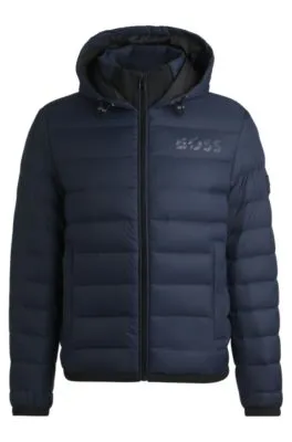 Chaqueta de plumón repelente al agua con logo tonal