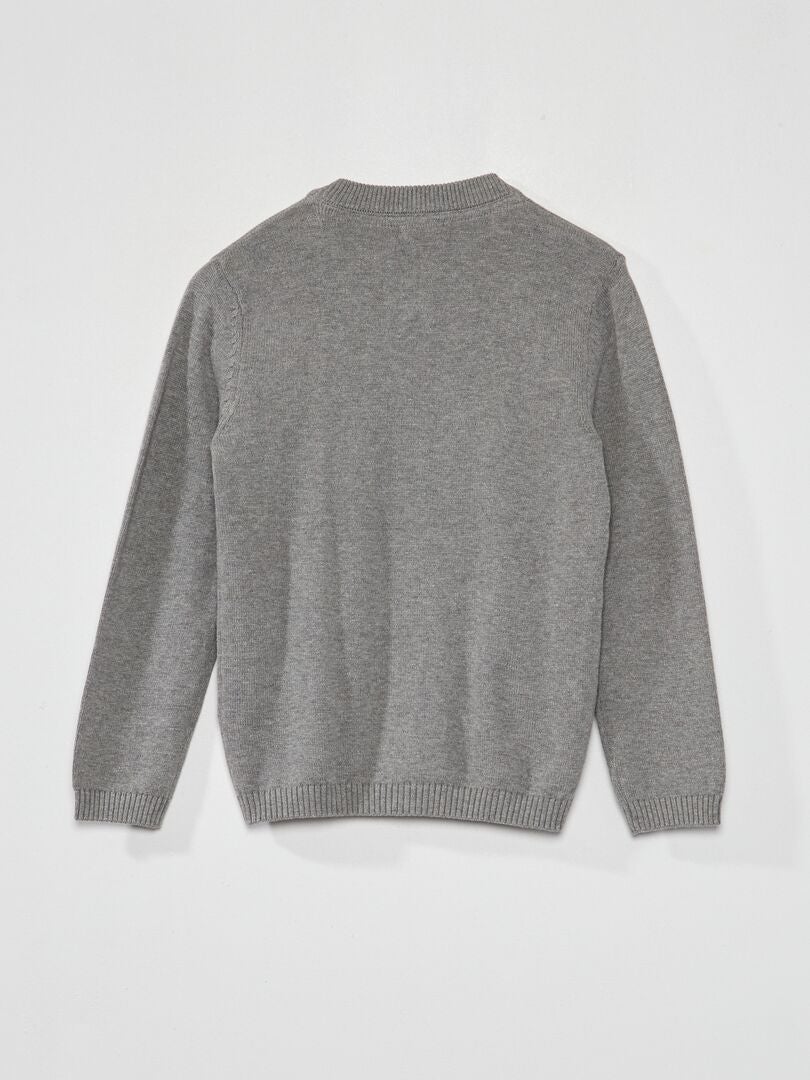 CHAQUETA DE PUNTO CON CREMALLERA  GRIS