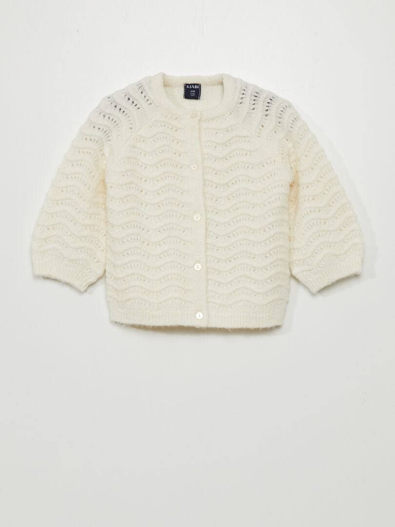 CHAQUETA DE PUNTO DE FANTASíA  BLANCO