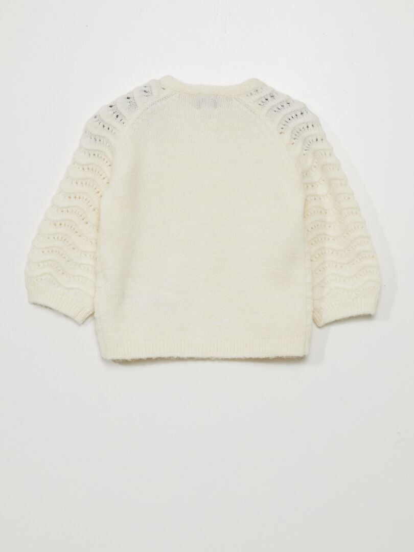 CHAQUETA DE PUNTO DE FANTASíA  BLANCO