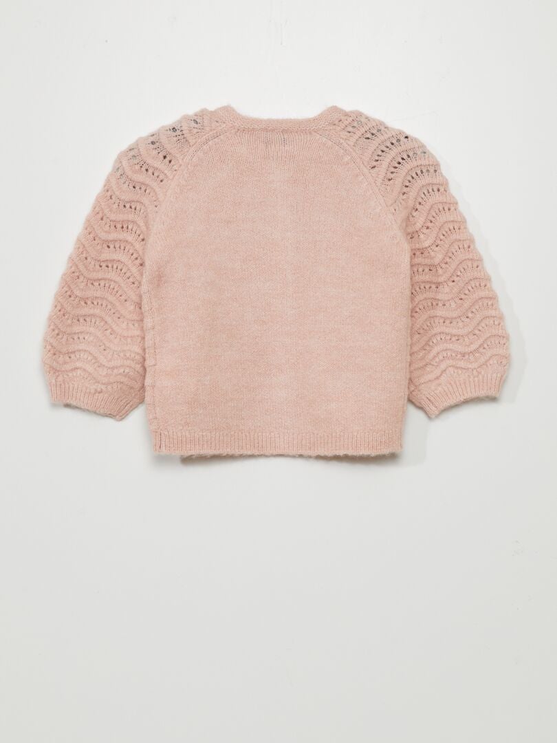 CHAQUETA DE PUNTO DE FANTASíA  ROSA