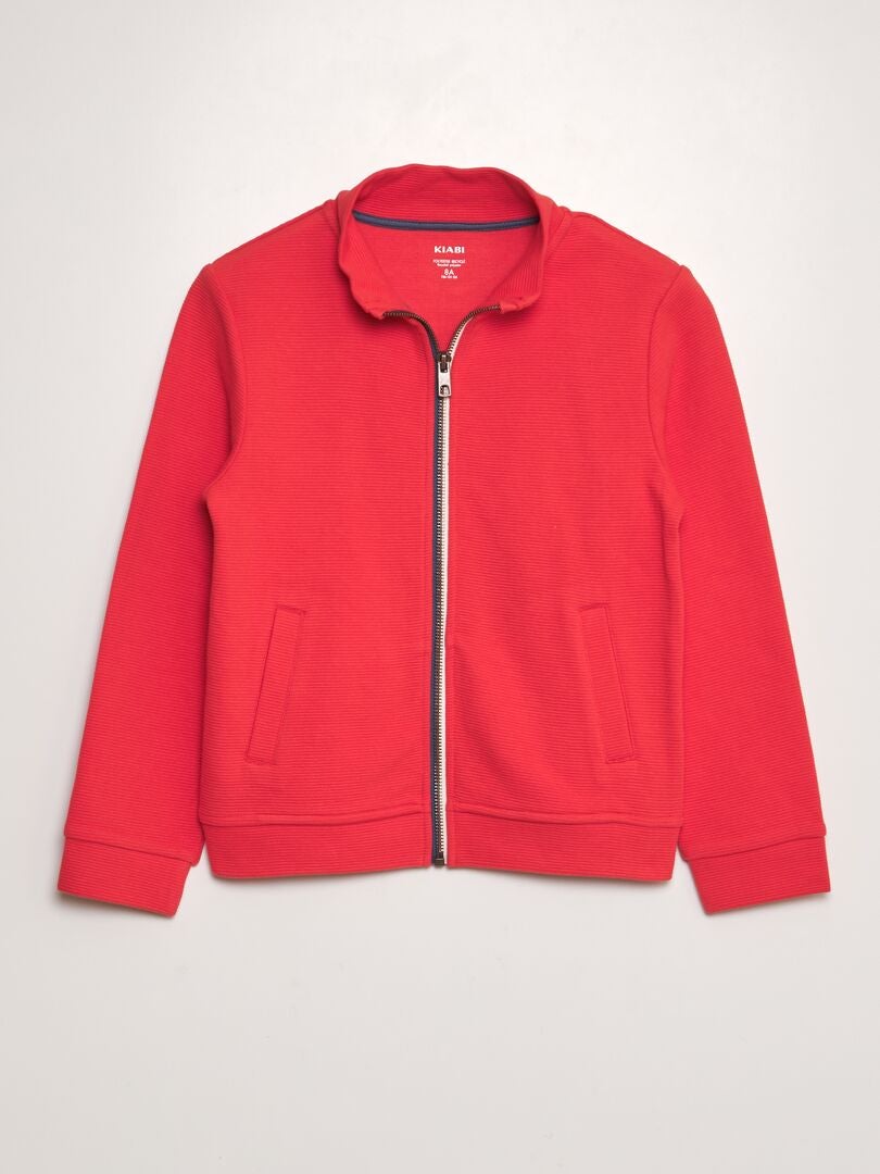 CHAQUETA DE PUNTO OTTOMAN CON CREMALLERA  ROJO