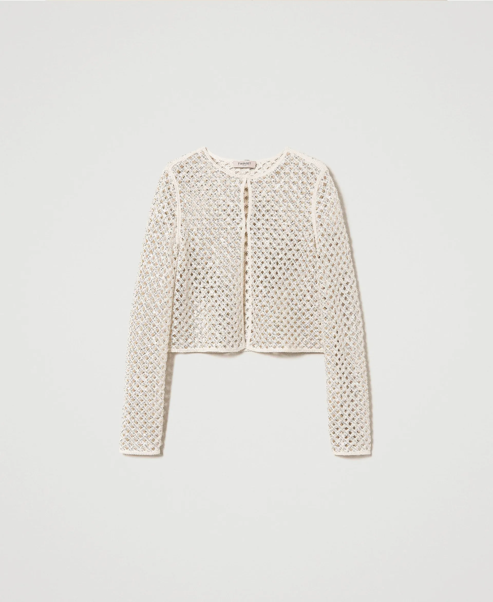 Chaqueta de red con bordado