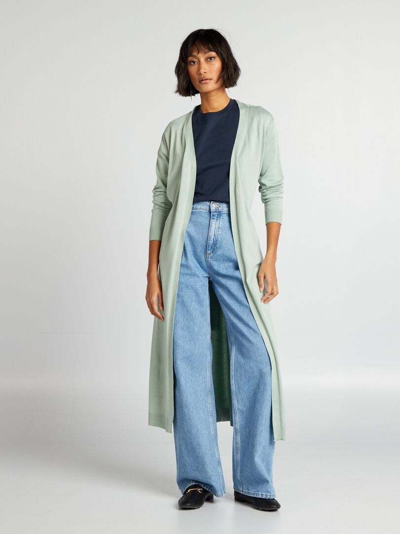 CHAQUETA EXTRALARGA CON CINTURóN  VERDE
