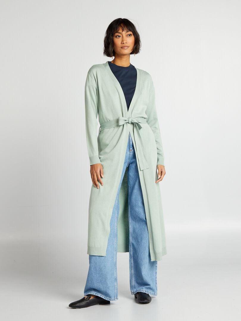 CHAQUETA EXTRALARGA CON CINTURóN  VERDE