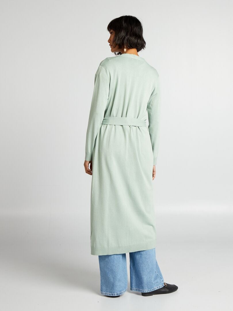 CHAQUETA EXTRALARGA CON CINTURóN  VERDE