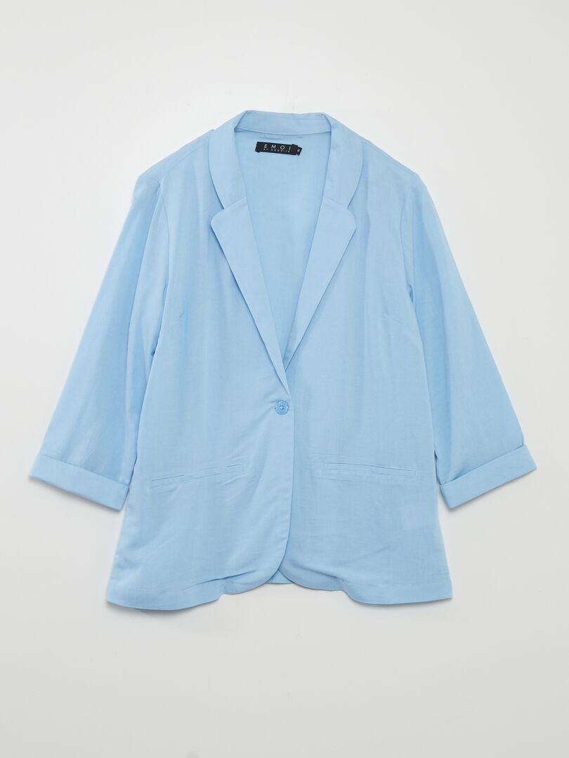CHAQUETA LIGERA LISA  AZUL