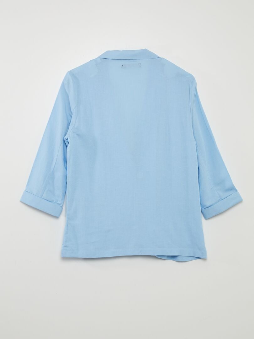 CHAQUETA LIGERA LISA  AZUL