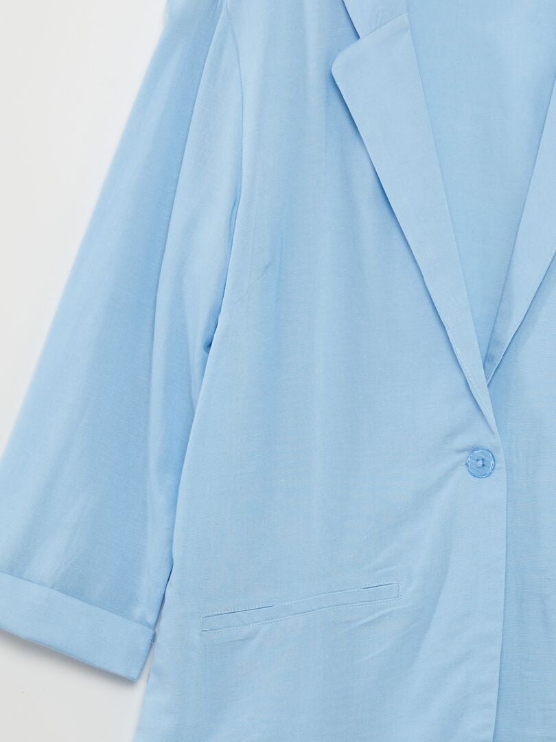 CHAQUETA LIGERA LISA  AZUL