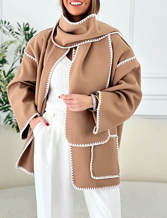 Chaqueta Ribetes Paño Camel