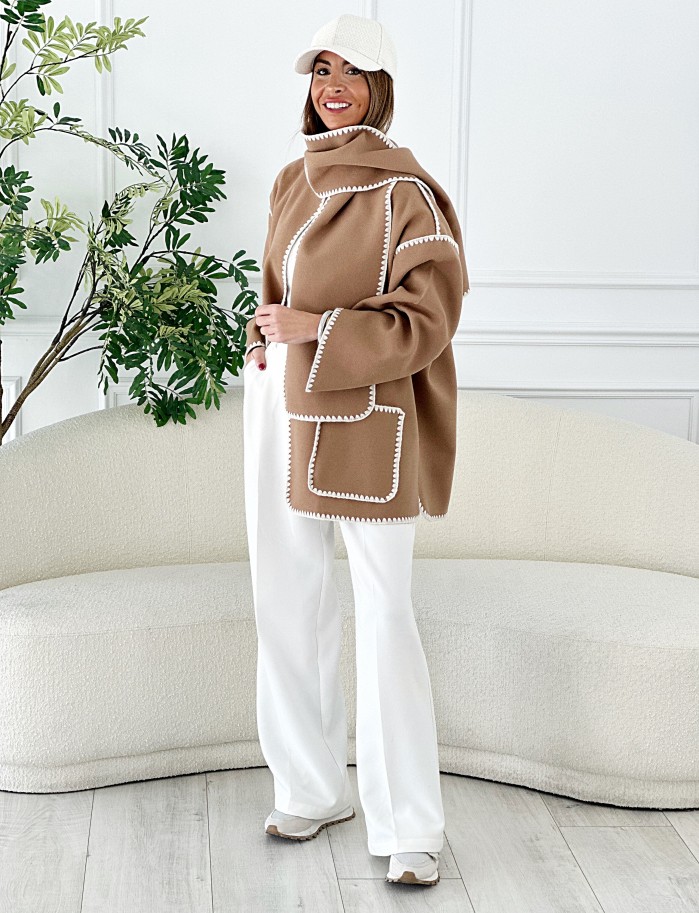 Chaqueta Ribetes Paño Camel