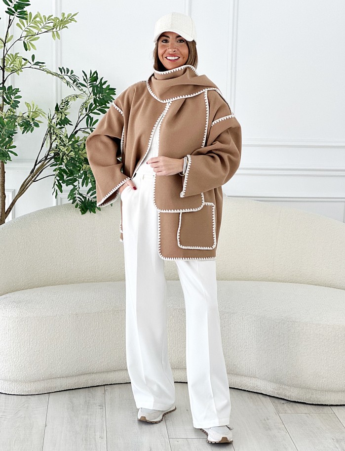 Chaqueta Ribetes Paño Camel