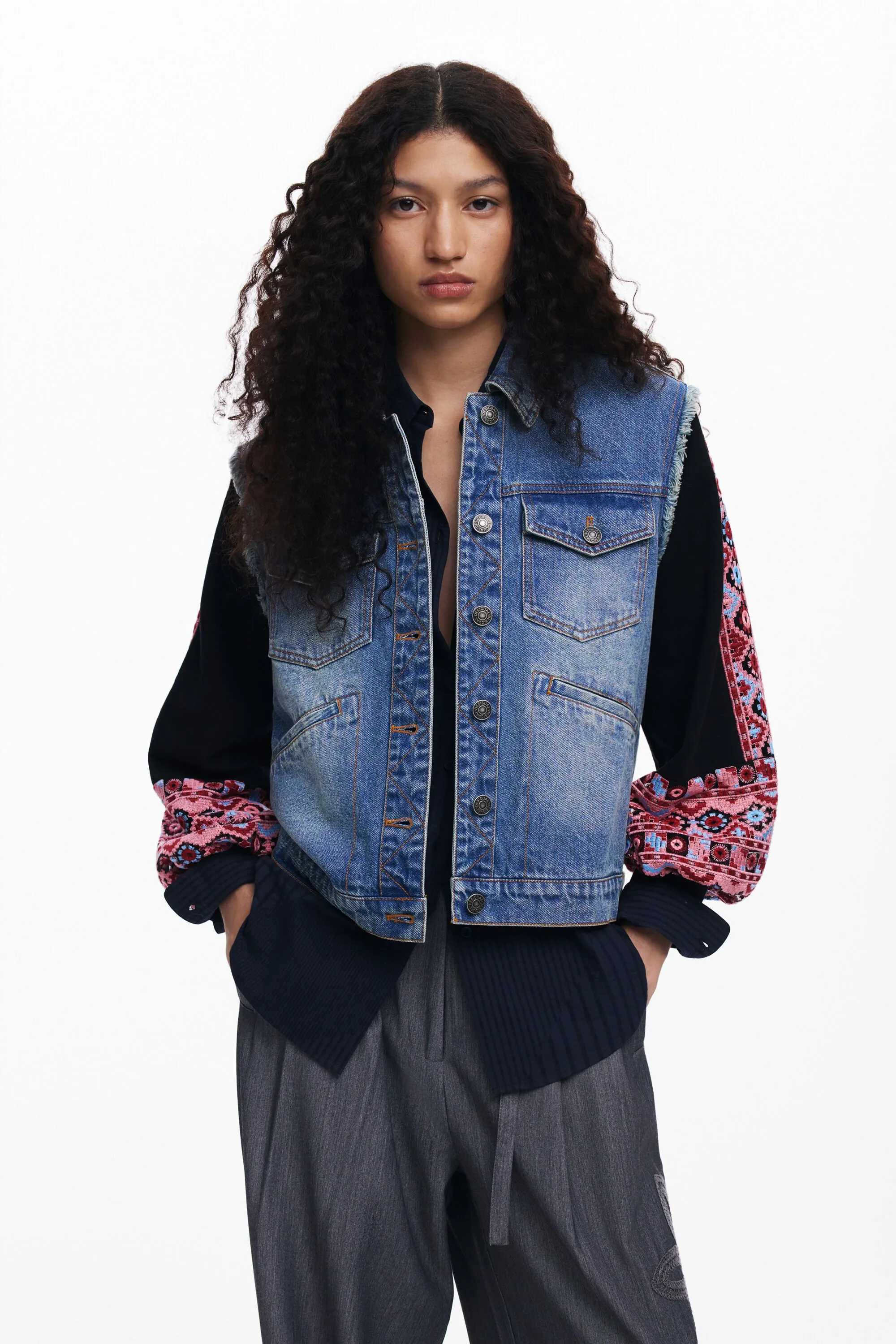 Chaqueta trucker texturas