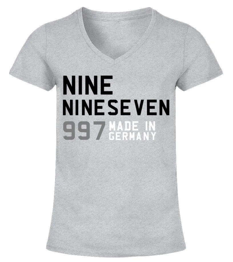 CLSCR004GR.PORSCHE 911 (3) CAMISETA CUELLO PICO MUJER