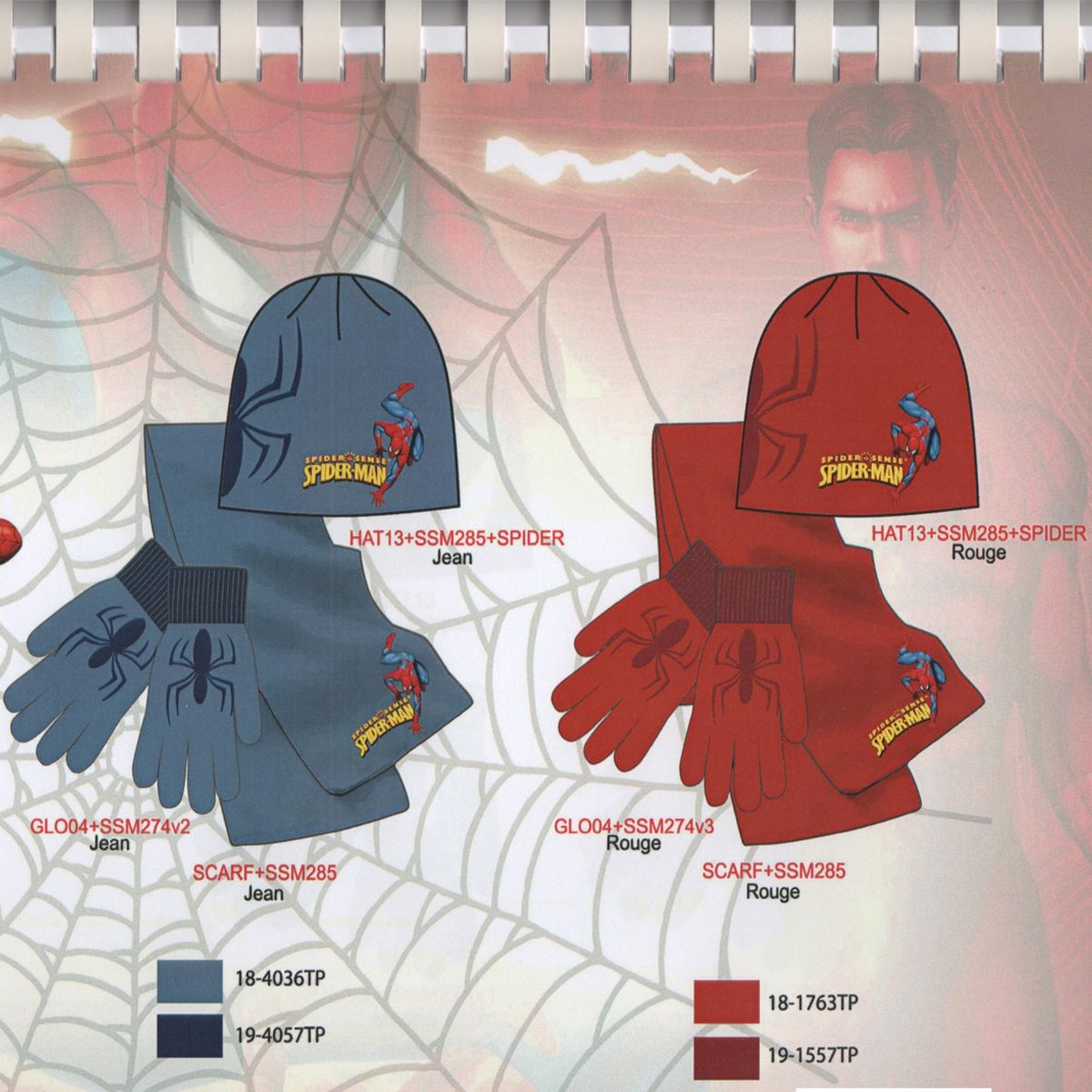 Conjunto Gorro+Guantes+Bufanda Spiderman
