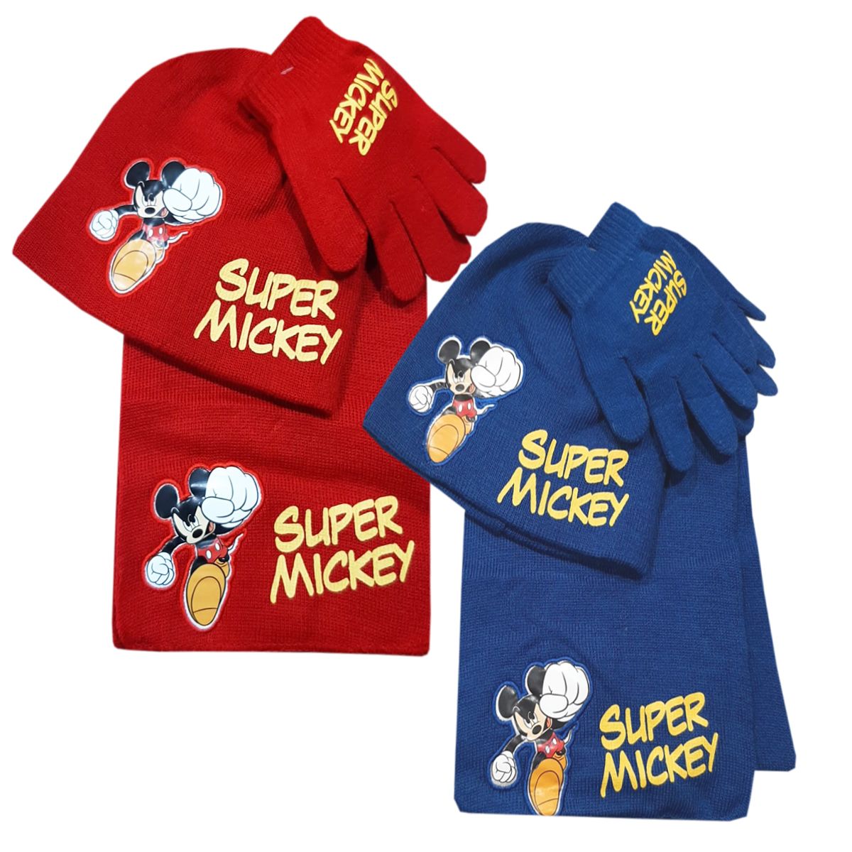 Conjunto Invierno Gorro+Guantes+Bufanda Mickey