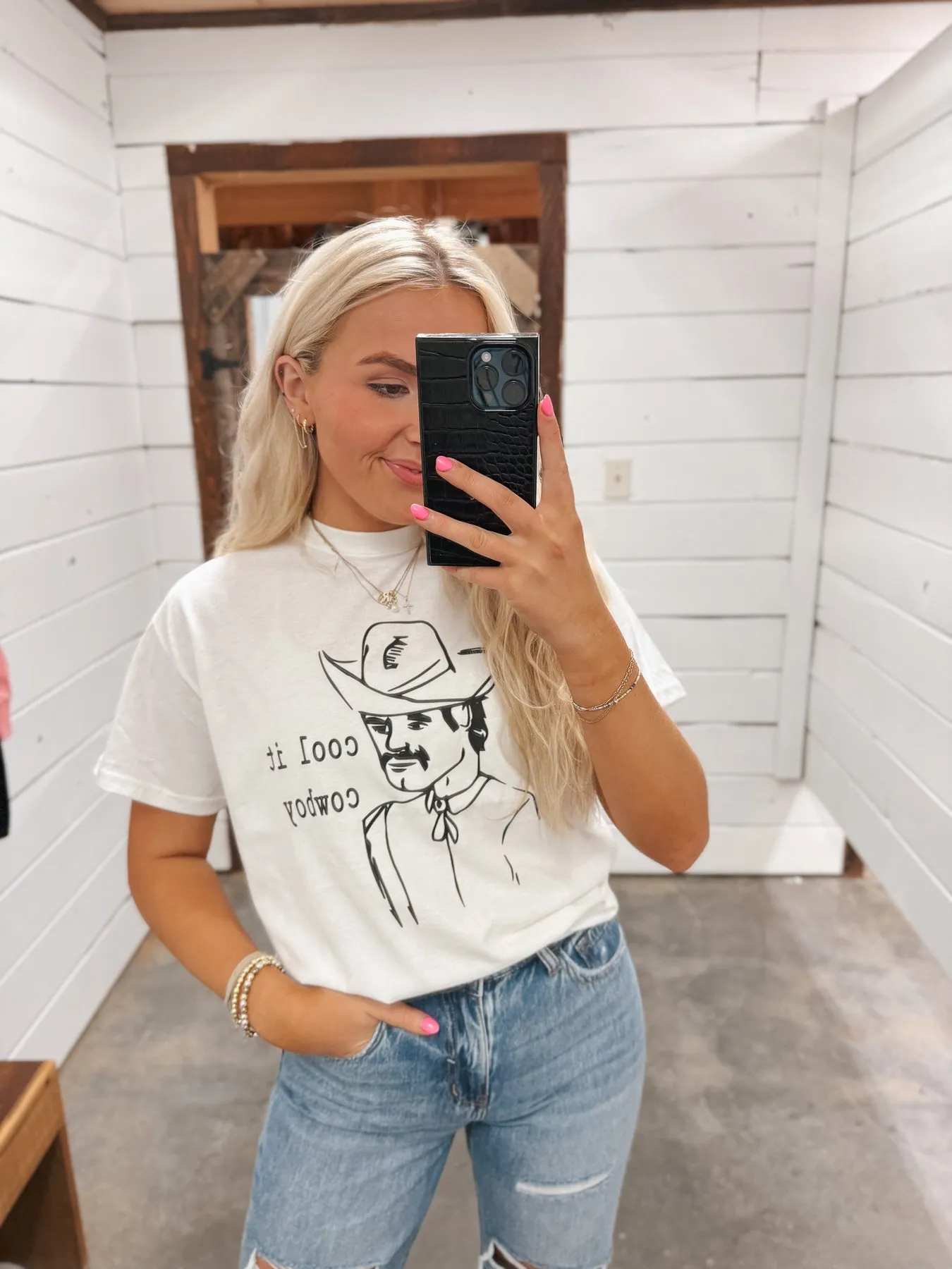 COOL IT COWBOY WHITE TEE