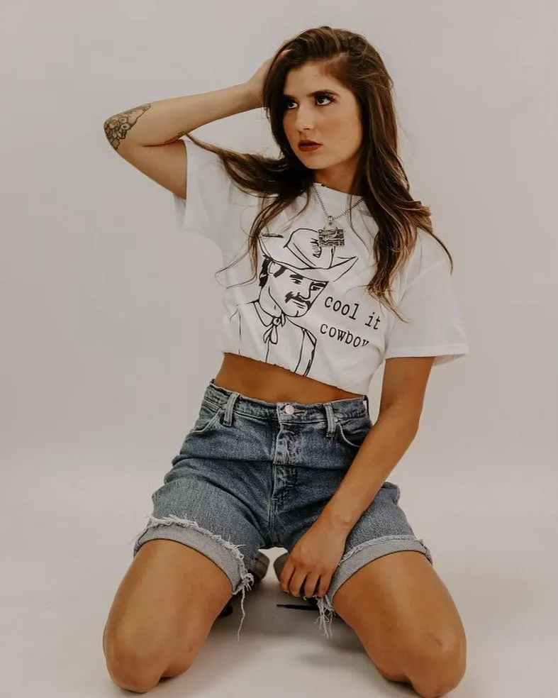 COOL IT COWBOY WHITE TEE