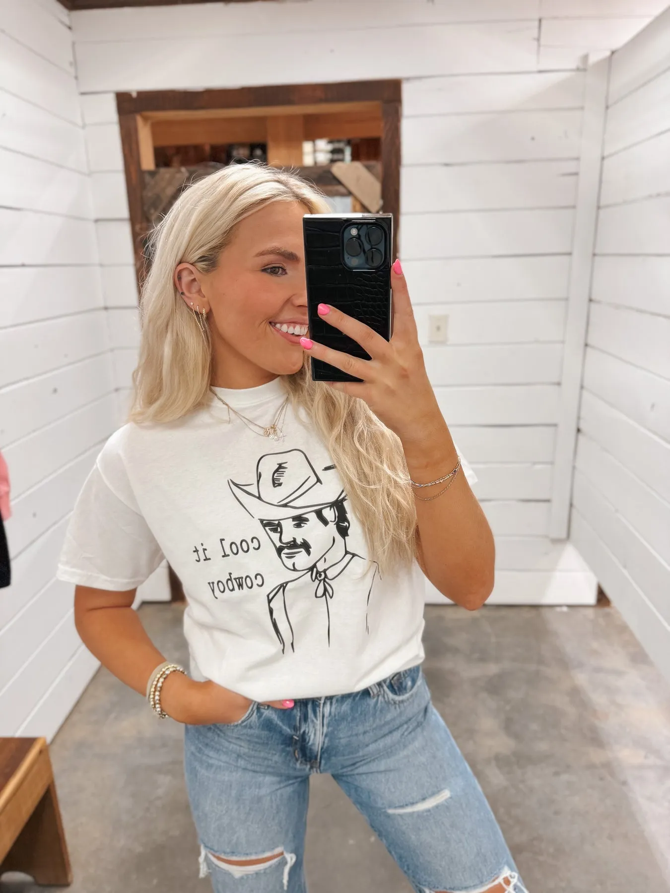 COOL IT COWBOY WHITE TEE