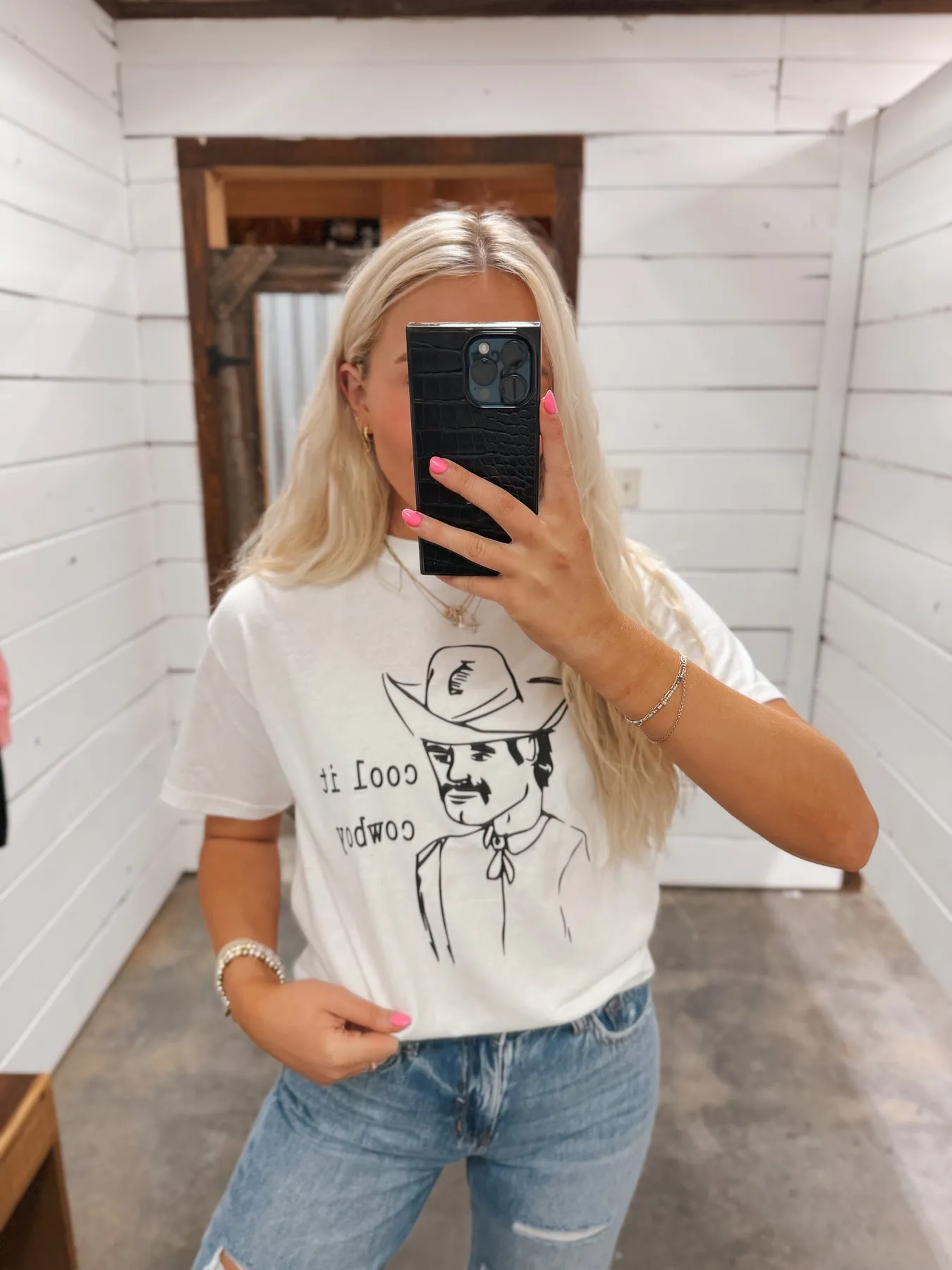 COOL IT COWBOY WHITE TEE