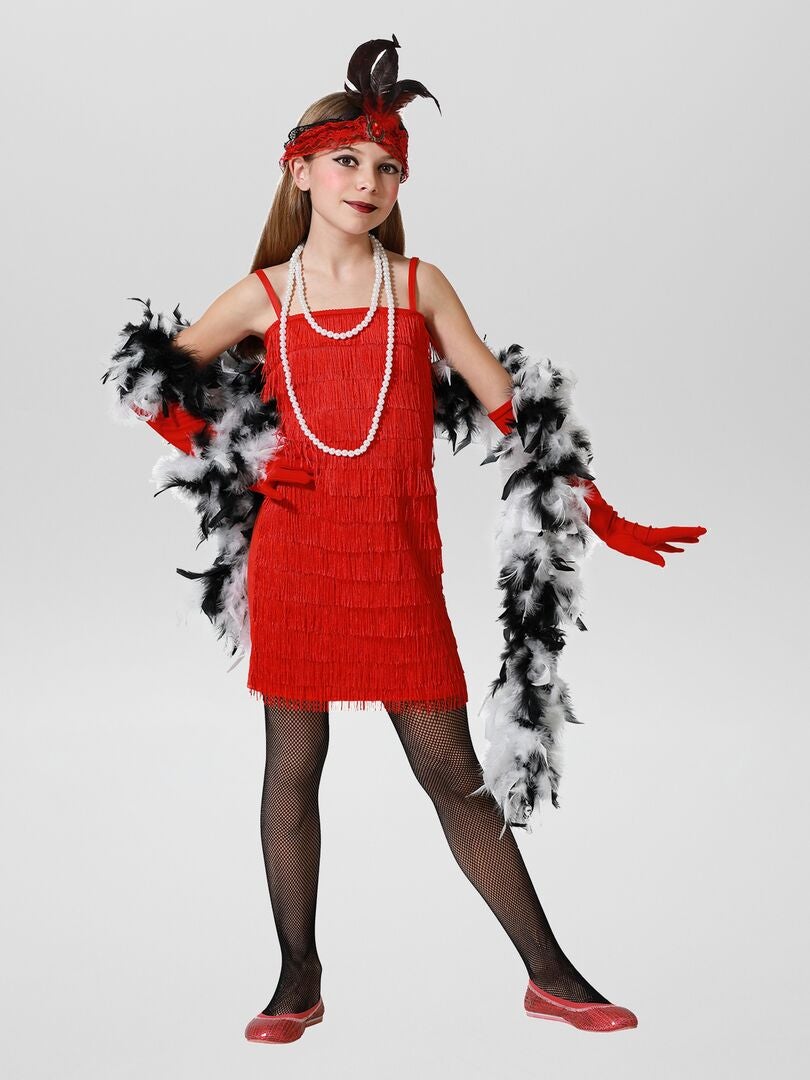 DISFRAZ CON VESTIDO DE 'CHARLESTóN'  ROJO