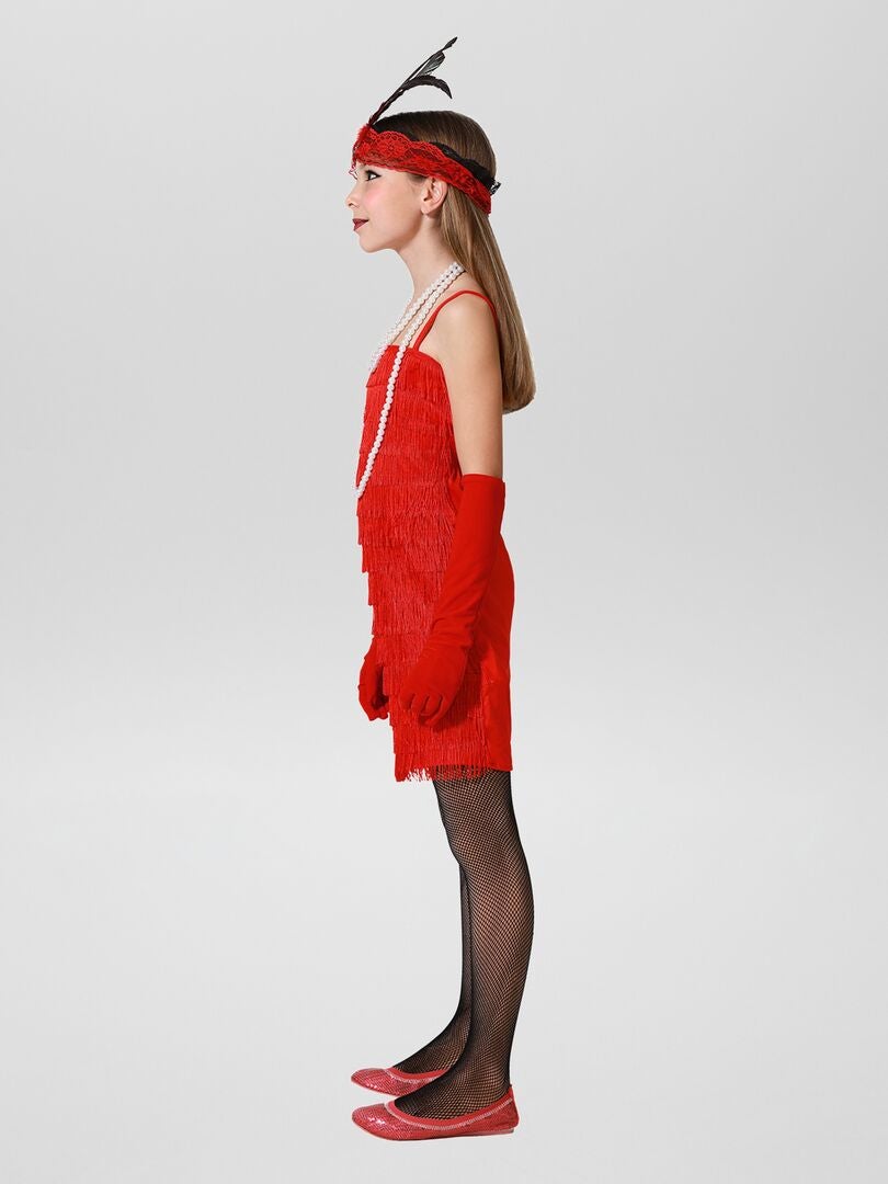 DISFRAZ CON VESTIDO DE 'CHARLESTóN'  ROJO