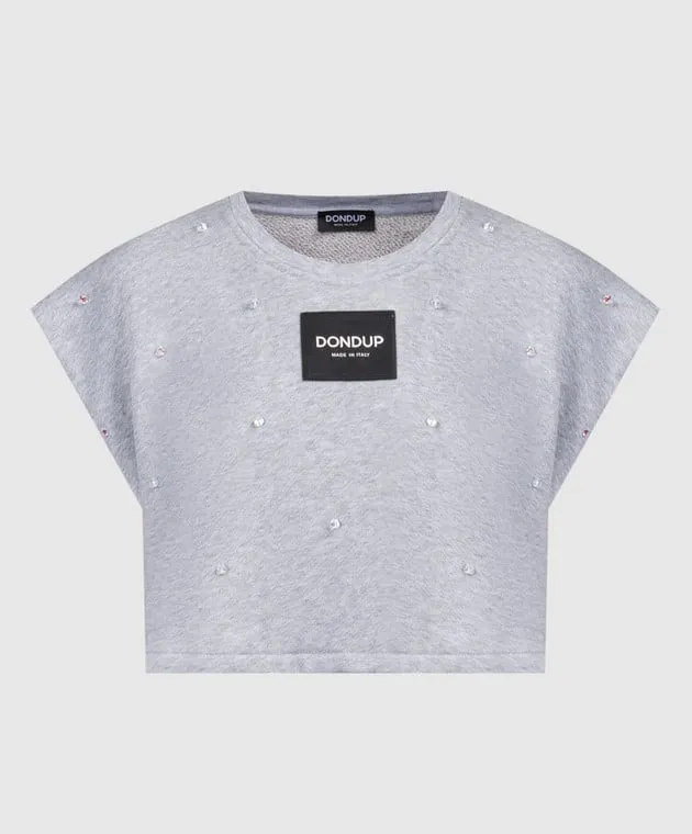 Dondup Gray top with beads