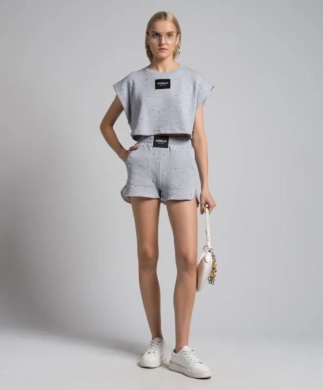 Dondup Gray top with beads