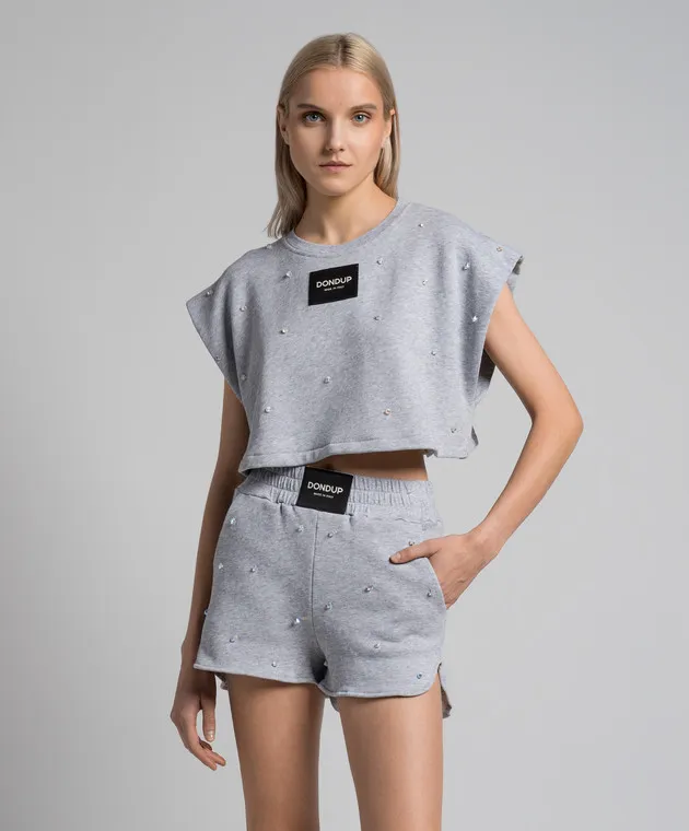 Dondup Gray top with beads