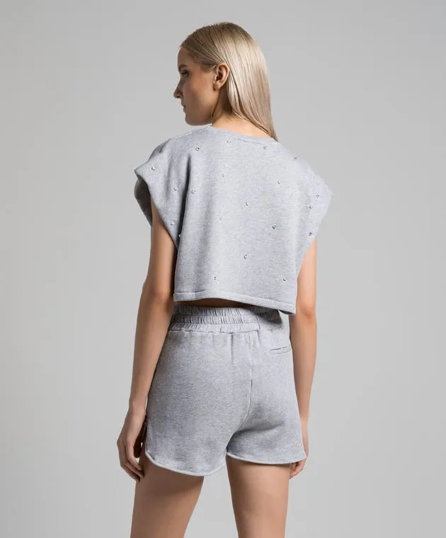 Dondup Gray top with beads