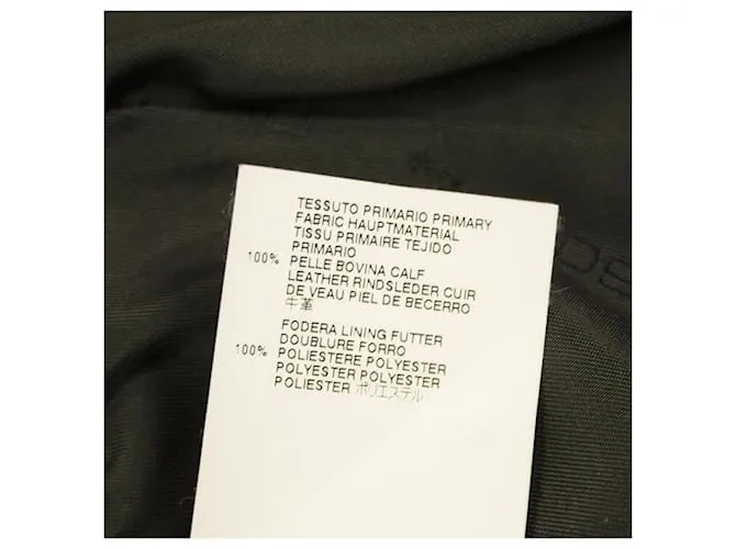 Dsquared2 DSquared DS2 Chaqueta motera con cremallera y forro de diseñador de cuero negro tamaño 42 