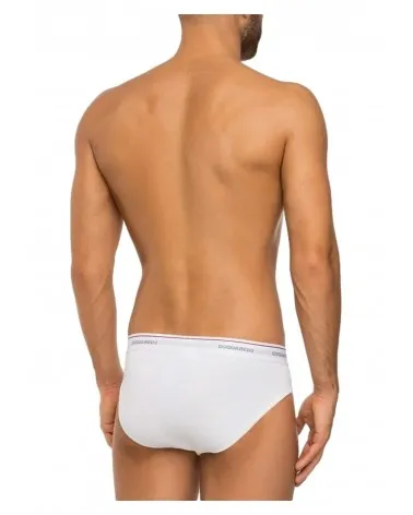 DSQUARED2  PACK 3 SLIPS DE ALGODóN CON VIVOS Y LOGO EN CINTURILLA
