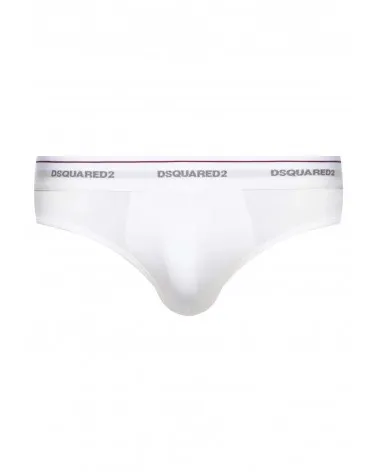 DSQUARED2  PACK 3 SLIPS DE ALGODóN CON VIVOS Y LOGO EN CINTURILLA
