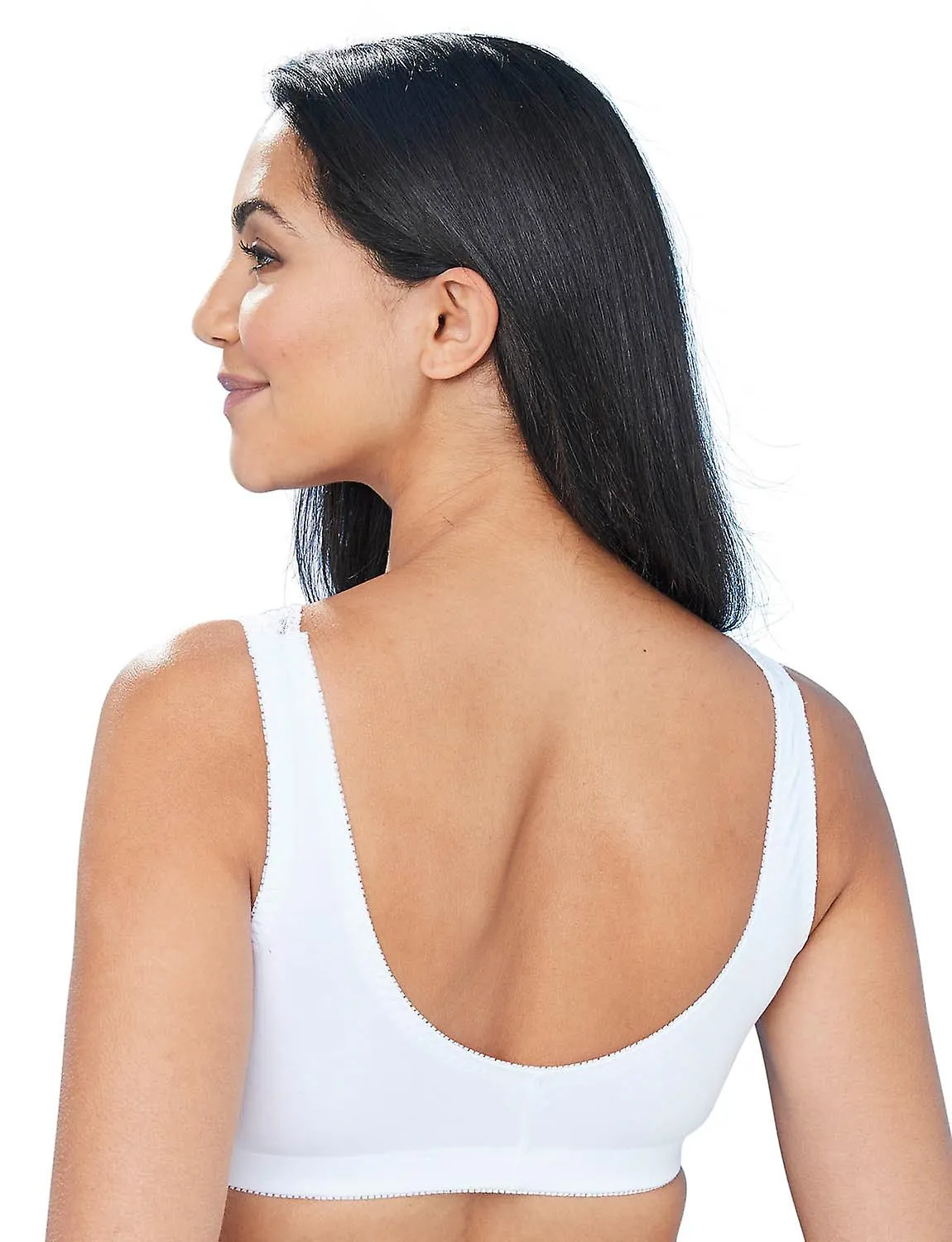 Eden House | Quality | Pack of 3 Bra Cotton Lace Front Fastening Magic Bra