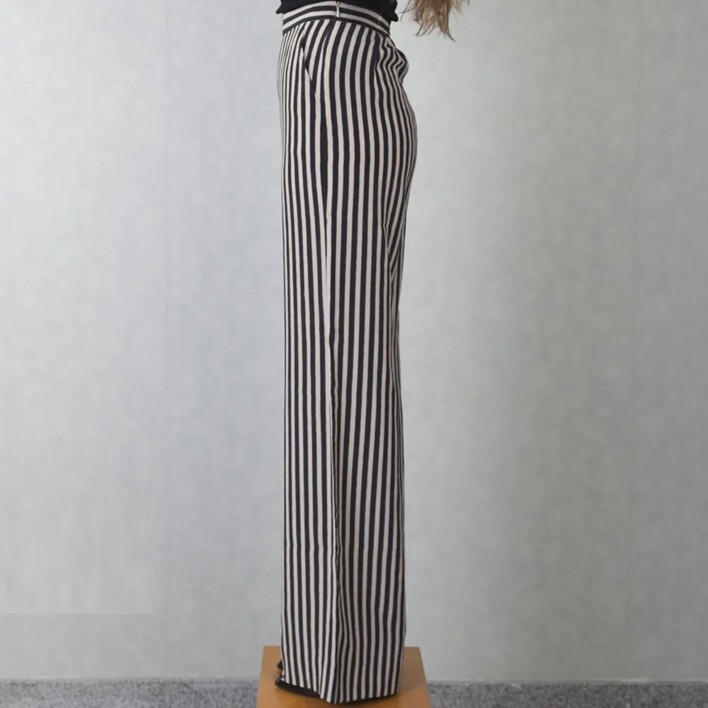 Etro Pantalón Rayas Negro y Beige T 36