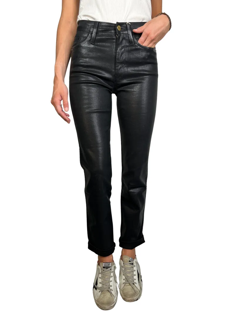 FRAME Pantalón Engomado Skinny De Jeanne