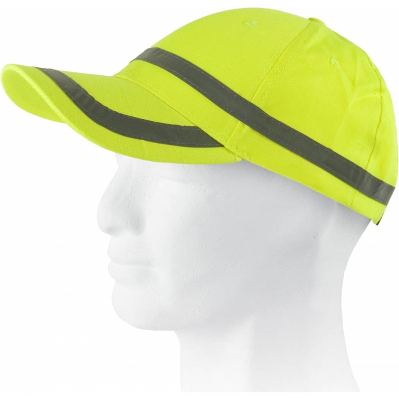 Gorra de alta visibilidad con bandas reflectantes horizontales