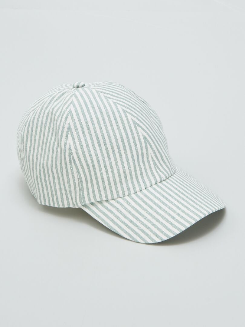 GORRA DE TELA A RAYAS  AZUL