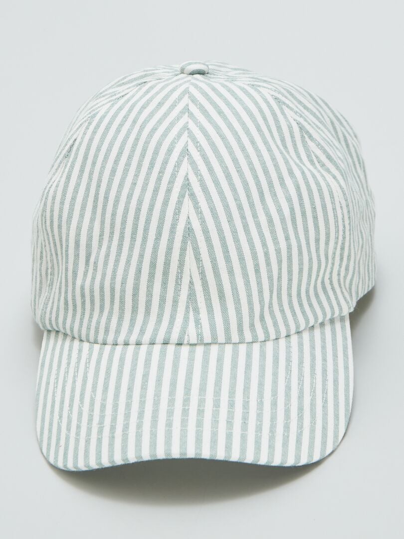 GORRA DE TELA A RAYAS  AZUL
