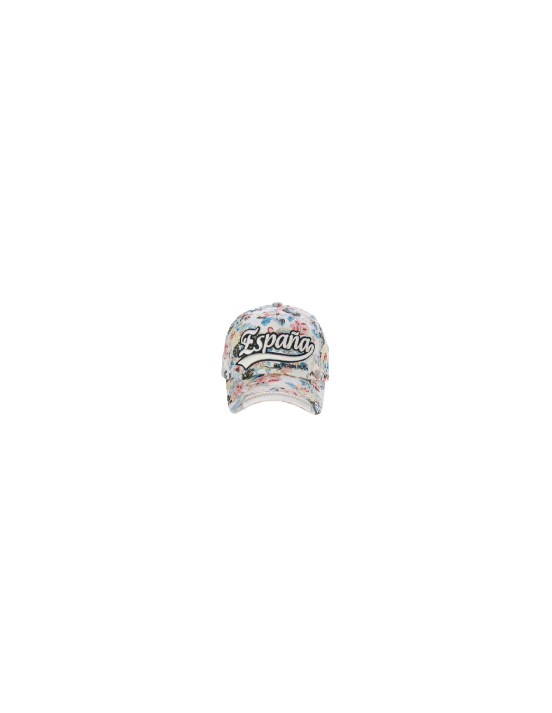 Gorra España Mujer Flores Beige
