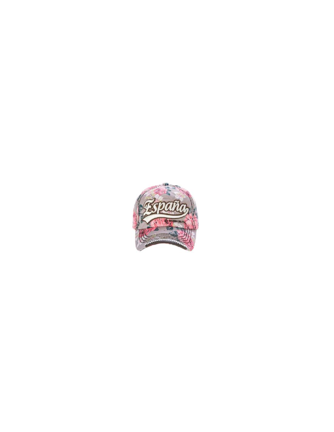 Gorra España Mujer Flores Rosa