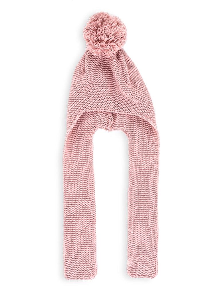 Gorrito pompón rosa palo